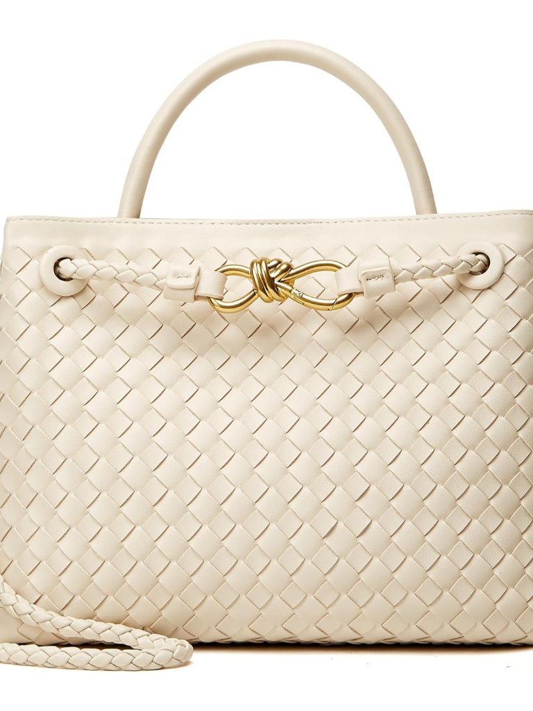 Woven Tote Bag Womens Purse: Vegan Leather Shoulder Handbags - Fashion Summer Be